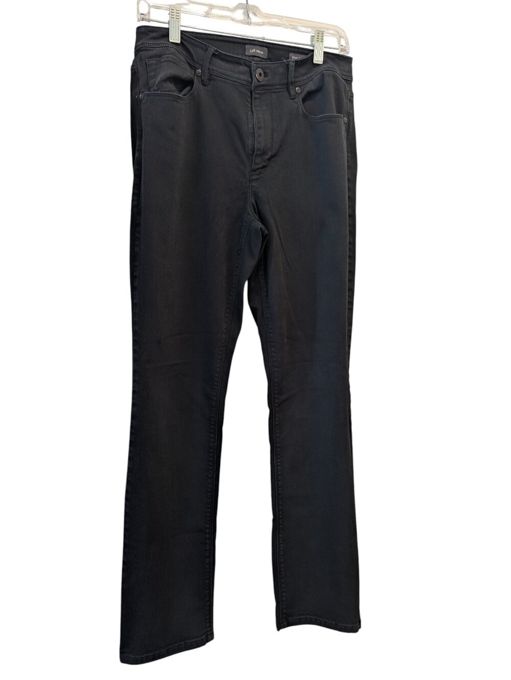 J. Jill Women's Black High Rise Straight Leg Denim Jeans Sz 6 *GUC